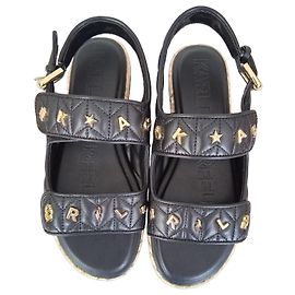 Sandali Karl Lagerfeld in pelle nera
