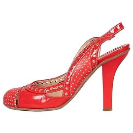 Escarpins Slingback en cuir à pois rouges Galliano EU 37 d'occasion