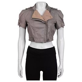Chaqueta corta de algodón marrón Brunello Cucinelli - Talla S De segunda mano