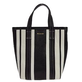 Balenciaga Barbes East West Shopper Tote Striped Leather Medium