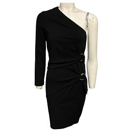 Roberto Cavalli schwarzes Cocktailkleid aus Stretch-Jersey, One-Shoulder