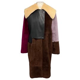 3.1 Phillip Lim Lammfellmantel multi Burgundy / Lilac / Brown