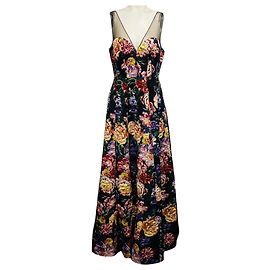 Autre Marque Vestido de fiesta / Vestido formal Marchesa Notte de jacquard floral multicolor negro