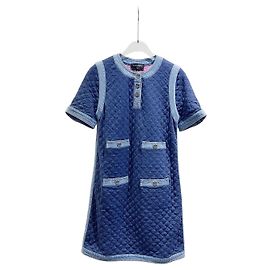 Vestido Chanel de denim con botones de cristal