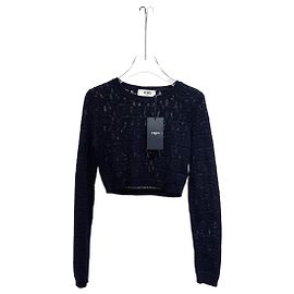 Fendi Strickpullover mit Logo Muster aus Viskose