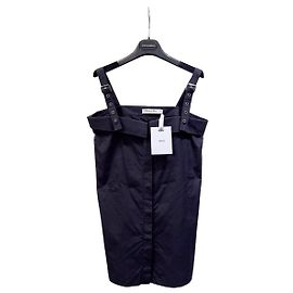 Abito Dior in cotone marrone con ricamo a ape