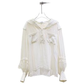 Camisa Chanel Waterfall de seda com painéis de malha