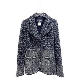 Chanel Tweed Jacke Mehrfarbig Größe 36