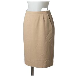 Falda Max Mara de Lana Virgen Beige