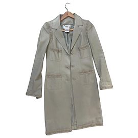Blazer largo de cuero Chanel