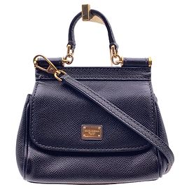 Dolce & Gabbana Bolsa tiracolo Mini Miss Sicily em couro preto