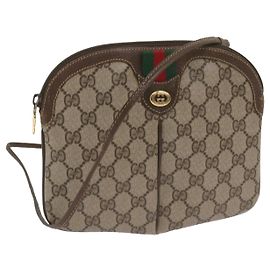 GUCCI GG Canvas Web Sherry Line Shoulder Bag Red Beige 904 02 047