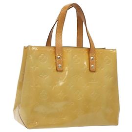 LOUIS VUITTON Monogram Vernis Reade PM Hand Bag Beige M91334 LV