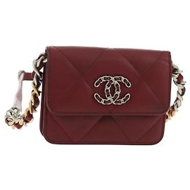 CHANEL Matelasse Shoulder Bag Calf Skin Silver Bordeaux CC