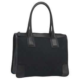 GUCCI GG Canvas Handtasche Schwarz Silber 000 0855