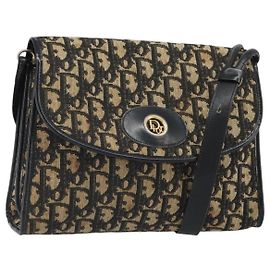 Bolsa de Ombro Christian Dior Trotter Canvas Navy Gold