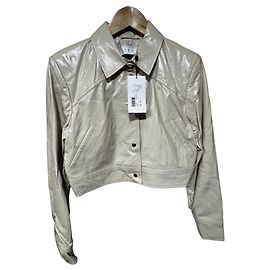 Giacca corta Iro Devta in pelle di agnello beige