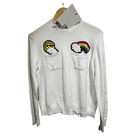Love Moschino Baumwollpullover mit Sonnen- und Regenbogen-Patches