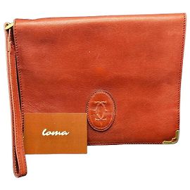 Pochette Cartier en cuir bordeaux