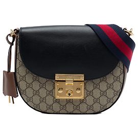 Gucci Beige GG Supreme Web Padlock Crossbody