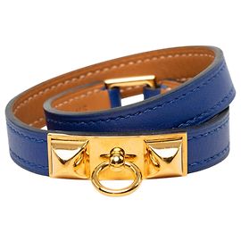 Pulsera Hermès Blue Swift Rivale Double Tour