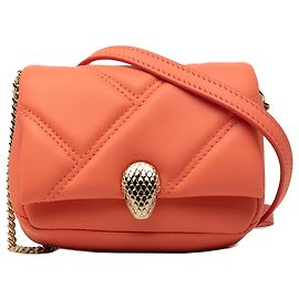 Bulgari Bvlgari Orange Micro Leather Serpenti Cabochon Crossbody