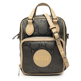 Borsa Satchel Gucci Off The Grid in nylon GG grigio