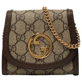 Portafoglio con catena Gucci Beige Medium GG Supreme Blondie