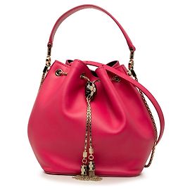Bulgari Borsa a secchiello Bvlgari Serpenti Forever in pelle rosa