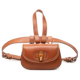 Borsa cintura Gucci Brown Mini Calfskin Bamboo 1947