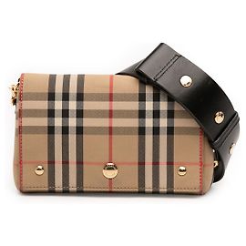 Burberry Beige House Check Canvas Hackberry Crossbody