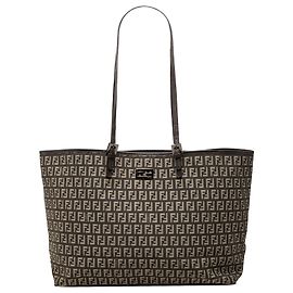 Borsa Tote Fendi in tela Zucchino marrone