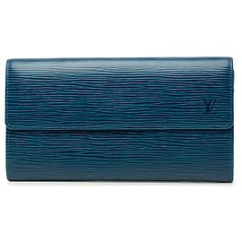 Louis Vuitton Blue Epi Sarah Long Wallet