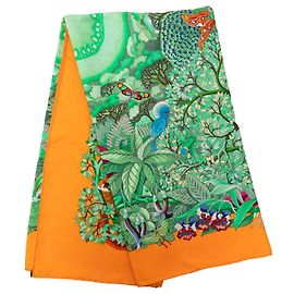 Carré en soie Hermès Green Au Coeur De La Vie 90