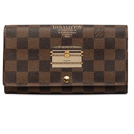 Cartera Louis Vuitton Brown Limited Edition Damier Ebene Trunks and Locks Sarah
