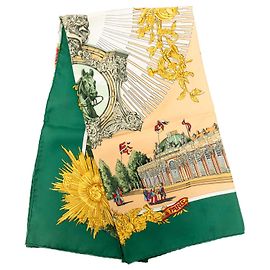 Foulard in seta Hermès Green Sanssoucy 90
