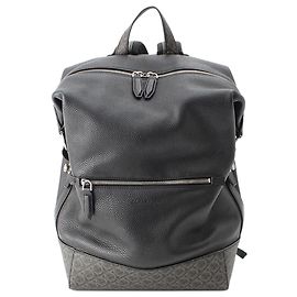 Salvatore Ferragamo Zaino Ferragamo in tela rivestita Black Gancini con dettagli in pelle