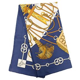 Hermès Blue Cliquetis Seidentuch 90