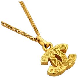 Collana Chanel placcata oro con strass