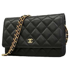 Portafoglio a spalla con catena Chanel Matelassé