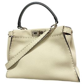 Borsa a mano in pelle Fendi Selleria Peekaboo