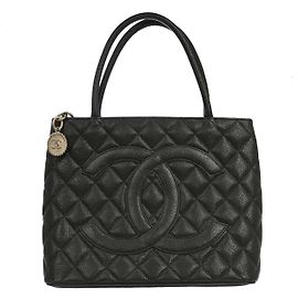 Borsa Chanel Medallion Tote Quilted Caviar