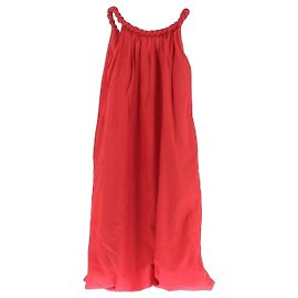 Autre Marque LOULOU DE SAISON Kika Midi-Kleid rot mit geflochtenen Trägern