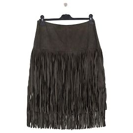 Autre Marque KOBI HALPERIN Midirock aus Wildleder Khaki