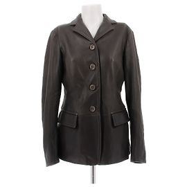 Braune Lederjacke von Jil Sander Größe 38