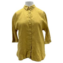 Autre Marque Camicia in lino gialla CORTANA
