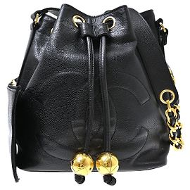 Chanel Vintage CC Drawstring Bucket Caviar Small