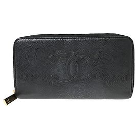 Chanel Portefeuille long CC logo Caviar Skin
