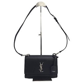 Saint Laurent Navy Sunset Leder Satchel Schultertasche Medium