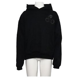 Dior Schwarzer Baumwoll-Hoodie mit Blumen-Logo für Herren